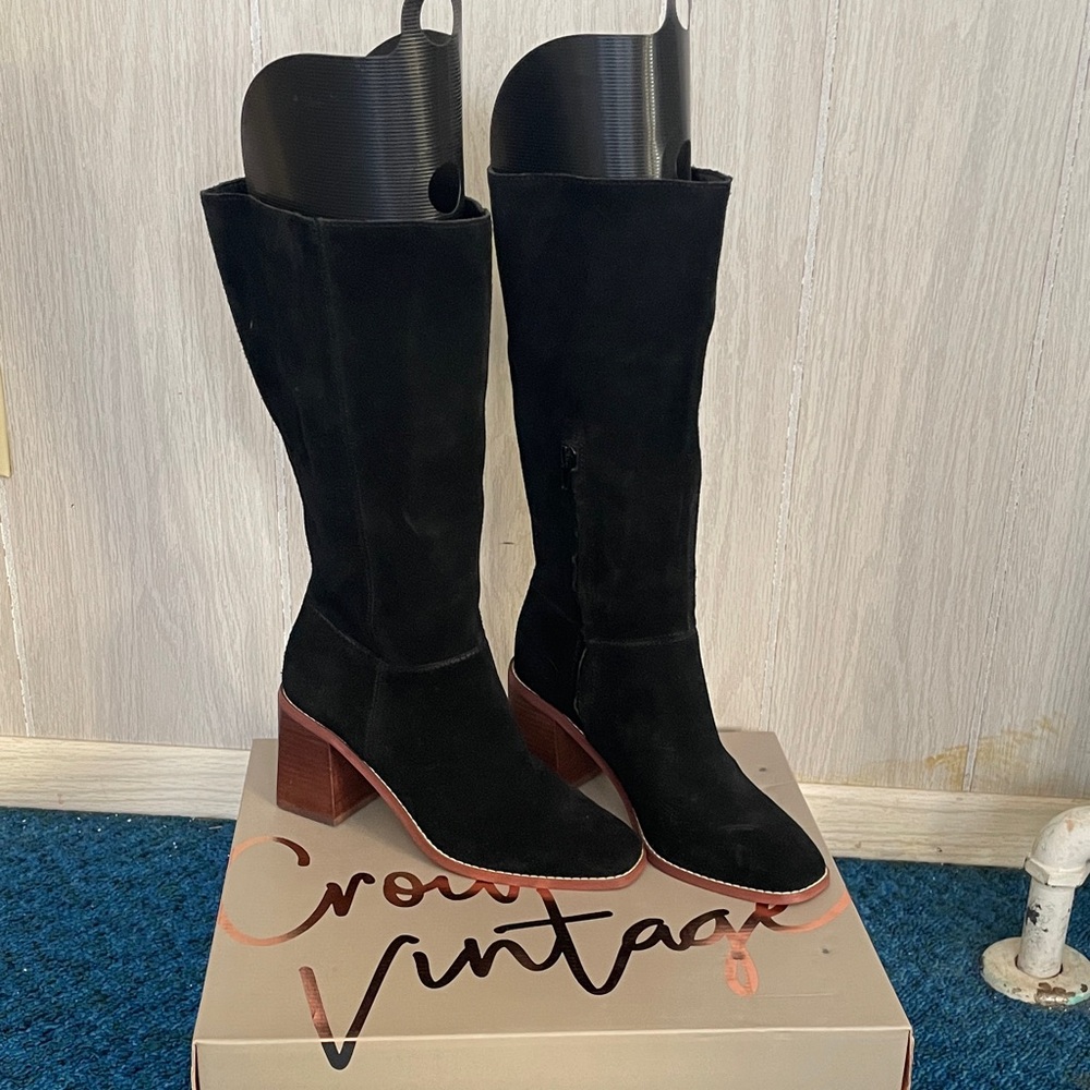 Crown Vintage Black Heeled Boots